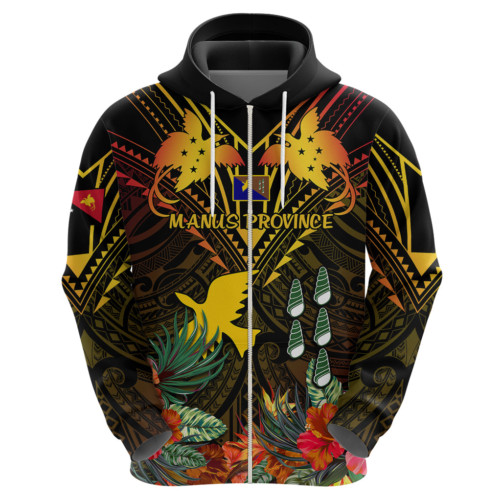 Papua New Guinea Manus Province Hoodie Papua Niugini Coat Of Arms With Flag Style - Wonder Print Shop