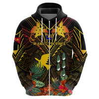 Papua New Guinea Manus Province Hoodie Papua Niugini Coat Of Arms With Flag Style - Wonder Print Shop