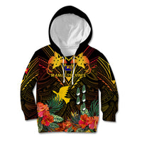Papua New Guinea Manus Province Kid Hoodie Papua Niugini Coat Of Arms With Flag Style - Wonder Print Shop