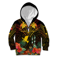 Papua New Guinea Manus Province Kid Hoodie Papua Niugini Coat Of Arms With Flag Style - Wonder Print Shop