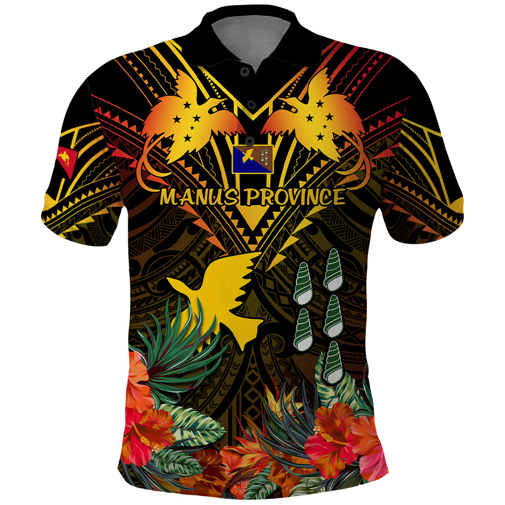 Papua New Guinea Manus Province Polo Shirt Papua Niugini Coat Of Arms With Flag Style - Wonder Print Shop