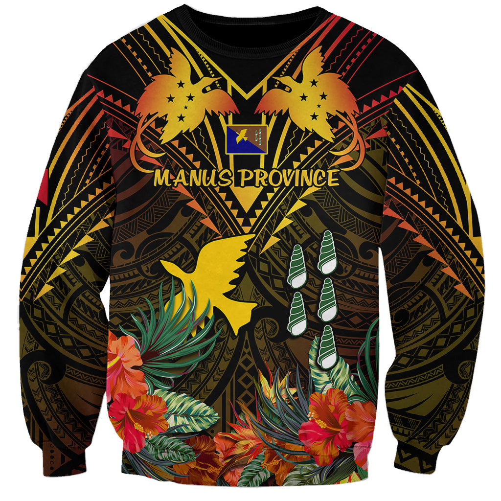 Papua New Guinea Manus Province Sweatshirt Papua Niugini Coat Of Arms With Flag Style - Wonder Print Shop