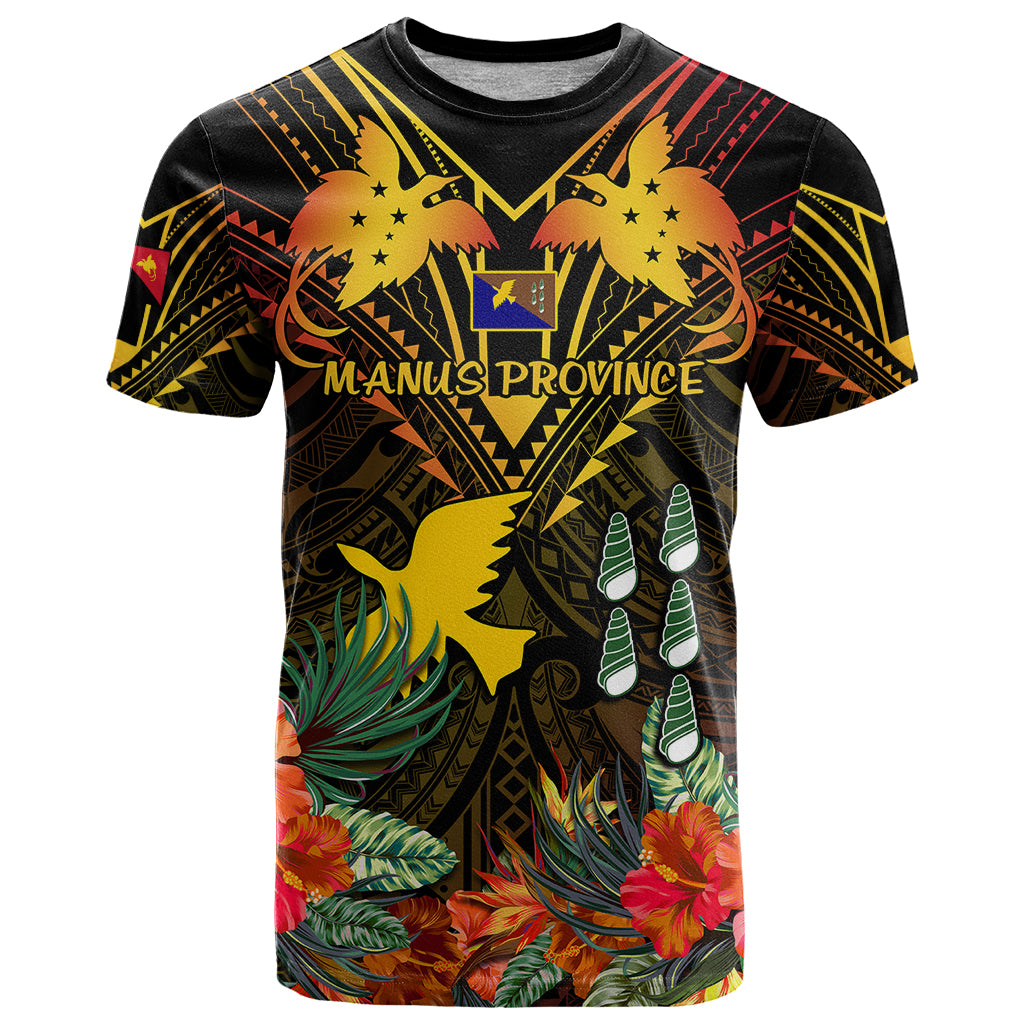 Papua New Guinea Manus Province T Shirt Papua Niugini Coat Of Arms With Flag Style - Wonder Print Shop