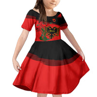 Albania Flag Day Family Matching Mermaid Dress and Hawaiian Shirt Albanian Coat Of Arms With Red Poppy - Wonder Print Shop