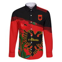Albania Flag Day Family Matching Off Shoulder Short Dress and Hawaiian Shirt Albanian Coat Of Arms With Red Poppy - Wonder Print Shop