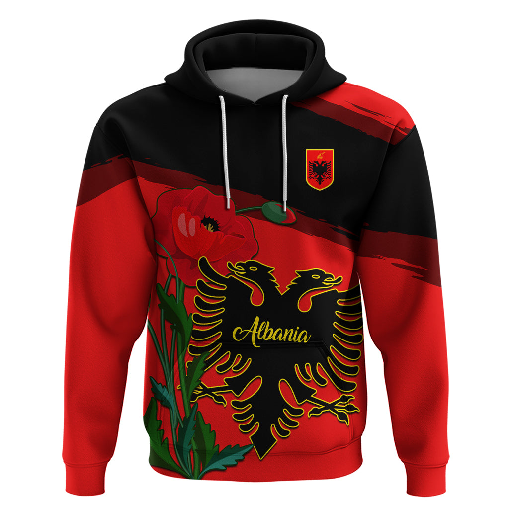 albania-flag-day-hoodie-albanian-coat-of-arms-with-red-poppy