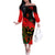 Albania Flag Day Off The Shoulder Long Sleeve Dress Albanian Coat Of Arms With Red Poppy - Wonder Print Shop