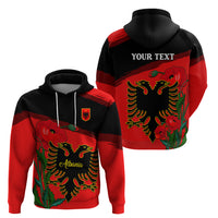Personalised Albania Flag Day Hoodie Albanian Coat Of Arms With Red Poppy - Wonder Print Shop
