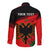 Personalised Albania Flag Day Long Sleeve Button Shirt Albanian Coat Of Arms With Red Poppy - Wonder Print Shop