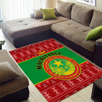 Personalised Mauritania Independence Day Area Rug Mauritanian Map Mix African Pattern - Wonder Print Shop
