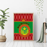 Personalised Mauritania Independence Day Canvas Wall Art Mauritanian Map Mix African Pattern - Wonder Print Shop