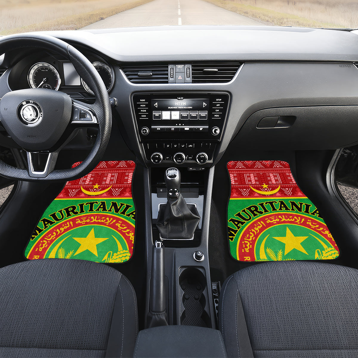 Personalised Mauritania Independence Day Car Mats Mauritanian Map Mix African Pattern - Wonder Print Shop