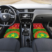 Personalised Mauritania Independence Day Car Mats Mauritanian Map Mix African Pattern - Wonder Print Shop
