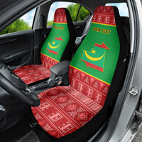 Personalised Mauritania Independence Day Car Seat Cover Mauritanian Map Mix African Pattern - Wonder Print Shop