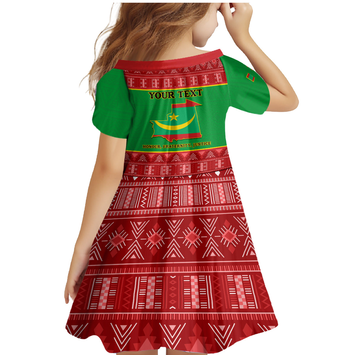 Personalised Mauritania Independence Day Family Matching Mermaid Dress and Hawaiian Shirt Mauritanian Map Mix African Pattern - Wonder Print Shop