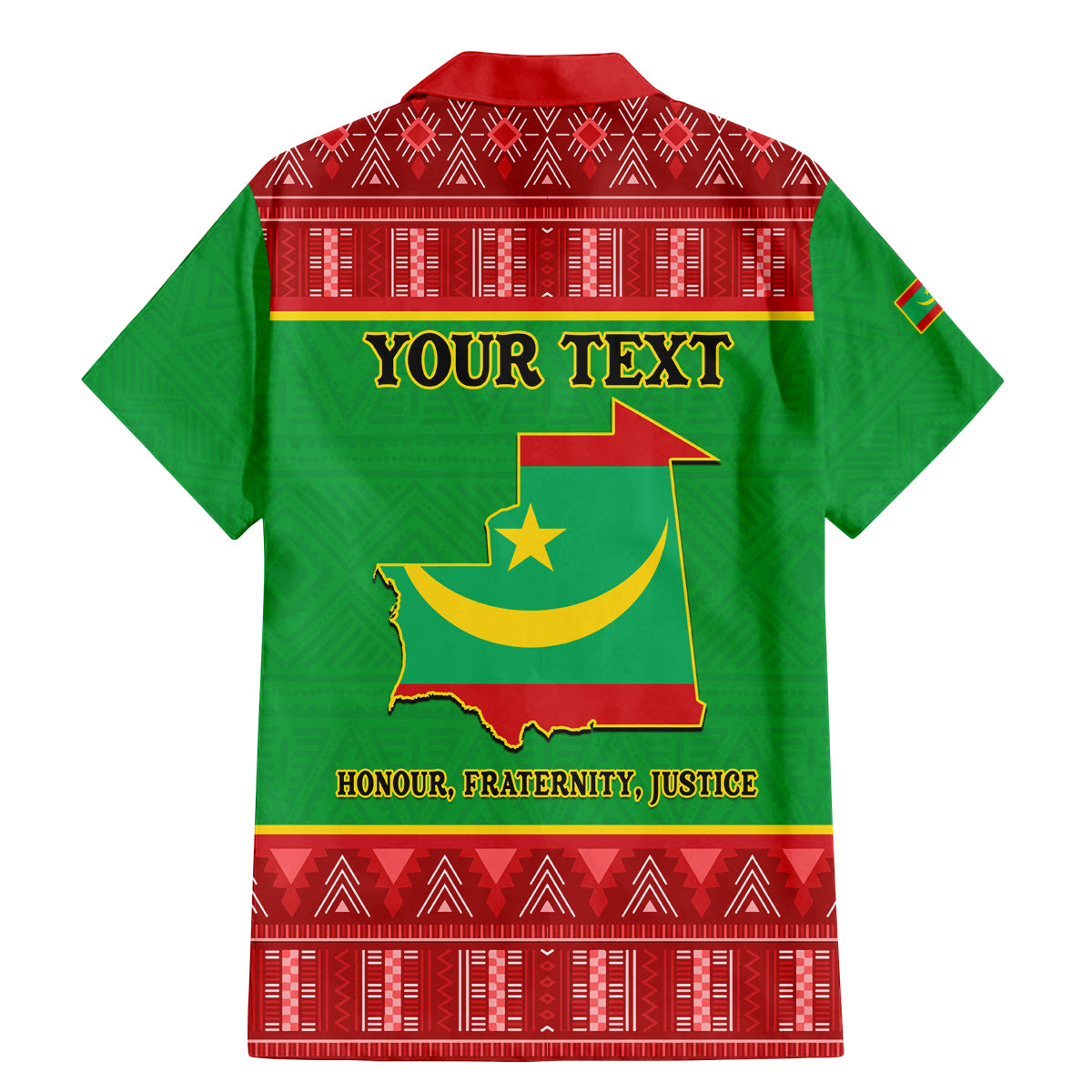 Personalised Mauritania Independence Day Family Matching Mermaid Dress and Hawaiian Shirt Mauritanian Map Mix African Pattern - Wonder Print Shop
