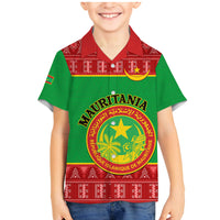 Personalised Mauritania Independence Day Family Matching Mermaid Dress and Hawaiian Shirt Mauritanian Map Mix African Pattern - Wonder Print Shop