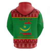 Personalised Mauritania Independence Day Hoodie Mauritanian Map Mix African Pattern - Wonder Print Shop