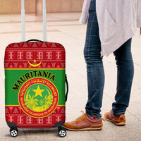 Personalised Mauritania Independence Day Luggage Cover Mauritanian Map Mix African Pattern - Wonder Print Shop