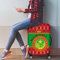 Personalised Mauritania Independence Day Luggage Cover Mauritanian Map Mix African Pattern - Wonder Print Shop