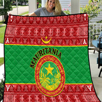 Personalised Mauritania Independence Day Quilt Mauritanian Map Mix African Pattern - Wonder Print Shop