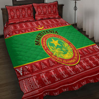Personalised Mauritania Independence Day Quilt Bed Set Mauritanian Map Mix African Pattern - Wonder Print Shop