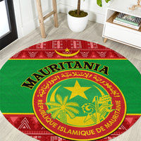 personalised-mauritania-independence-day-round-carpet-mauritanian-map-mix-african-pattern