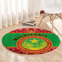 personalised-mauritania-independence-day-round-carpet-mauritanian-map-mix-african-pattern
