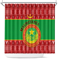 personalised-mauritania-independence-day-shower-curtain-mauritanian-map-mix-african-pattern