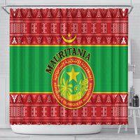 personalised-mauritania-independence-day-shower-curtain-mauritanian-map-mix-african-pattern