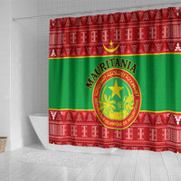 personalised-mauritania-independence-day-shower-curtain-mauritanian-map-mix-african-pattern