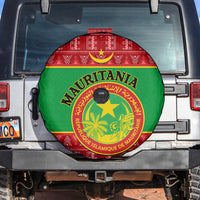 Personalised Mauritania Independence Day Spare Tire Cover Mauritanian Map Mix African Pattern - Wonder Print Shop