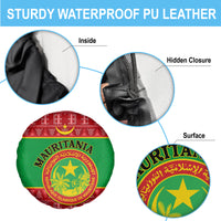 Personalised Mauritania Independence Day Spare Tire Cover Mauritanian Map Mix African Pattern - Wonder Print Shop