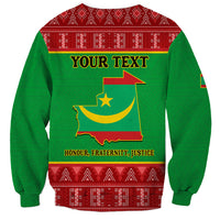 Personalised Mauritania Independence Day Sweatshirt Mauritanian Map Mix African Pattern - Wonder Print Shop