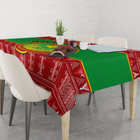 Personalised Mauritania Independence Day Tablecloth Mauritanian Map Mix African Pattern - Wonder Print Shop
