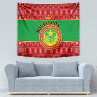 Personalised Mauritania Independence Day Tapestry Mauritanian Map Mix African Pattern - Wonder Print Shop