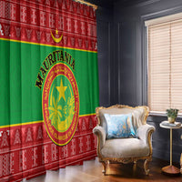 Personalised Mauritania Independence Day Window Curtain Mauritanian Map Mix African Pattern - Wonder Print Shop