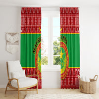 Personalised Mauritania Independence Day Window Curtain Mauritanian Map Mix African Pattern - Wonder Print Shop