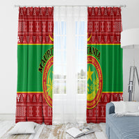 Personalised Mauritania Independence Day Window Curtain Mauritanian Map Mix African Pattern - Wonder Print Shop