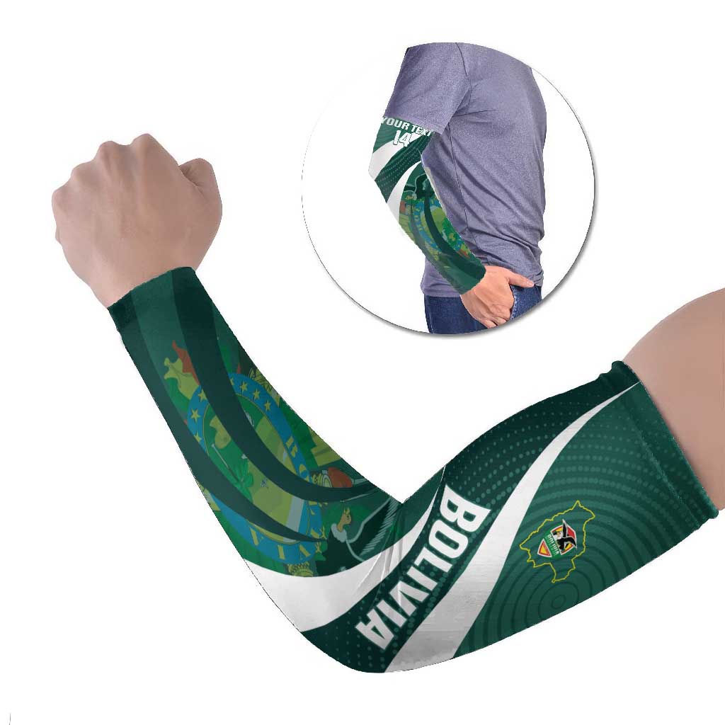 Custom Bolivia Football Arm Sleeves La Verde Sporty Curves Style - Wonder Print Shop
