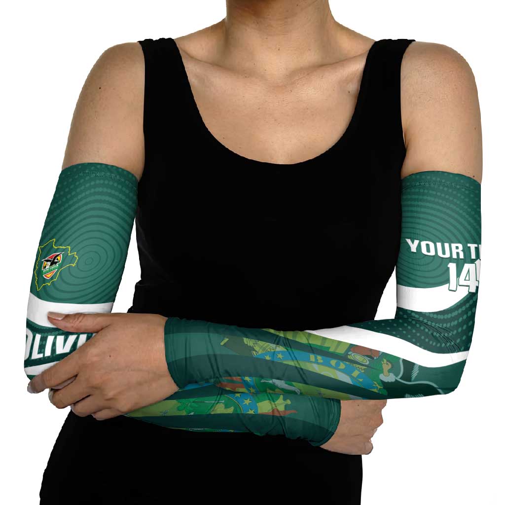 Custom Bolivia Football Arm Sleeves La Verde Sporty Curves Style - Wonder Print Shop
