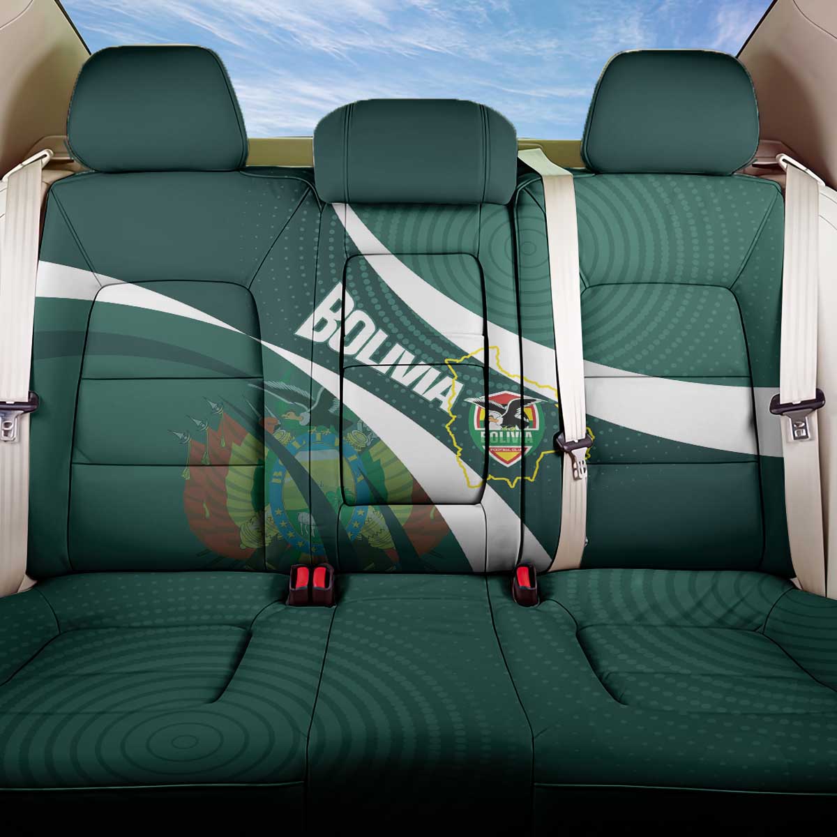 Bolivia Football Back Car Seat Cover La Verde Sporty Curves Style - Wonder Print Shop