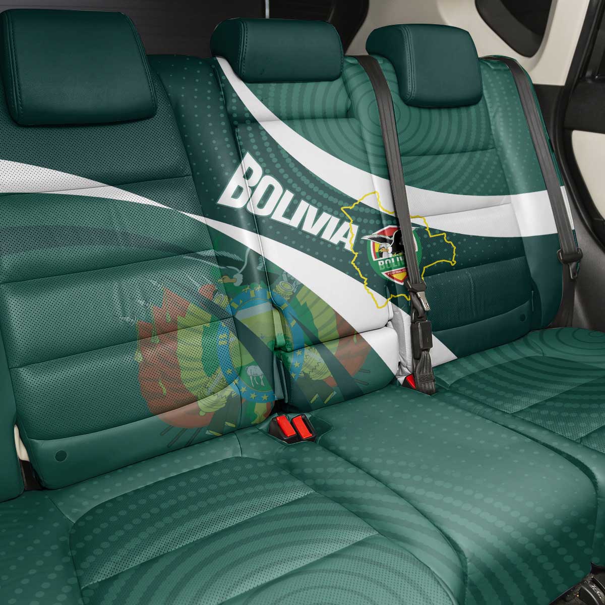 Bolivia Football Back Car Seat Cover La Verde Sporty Curves Style - Wonder Print Shop