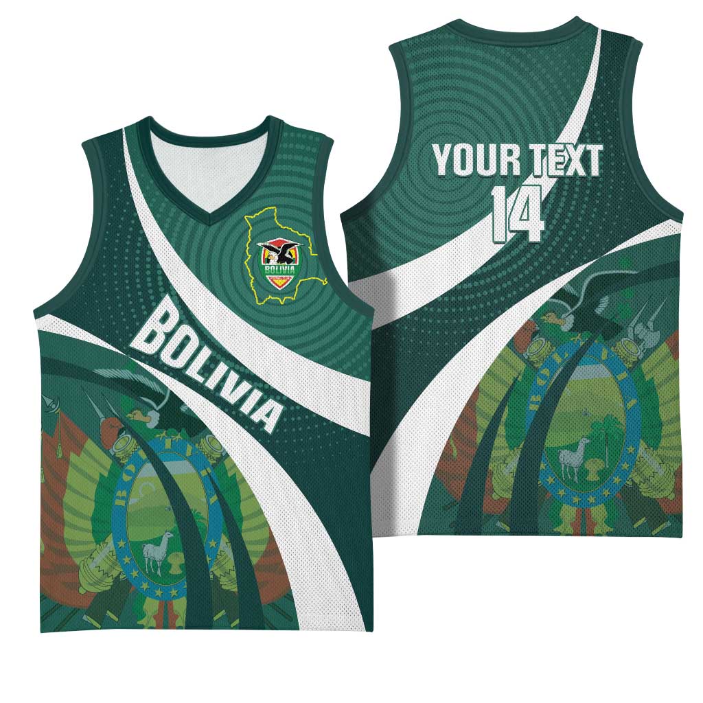 Custom Bolivia Football Basketball Jersey La Verde Sporty Curves Style - Wonder Print Shop