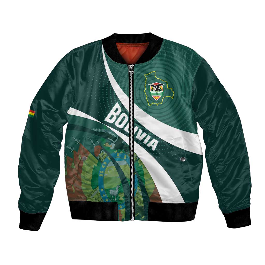 Custom Bolivia Football Bomber Jacket La Verde Sporty Curves Style - Wonder Print Shop