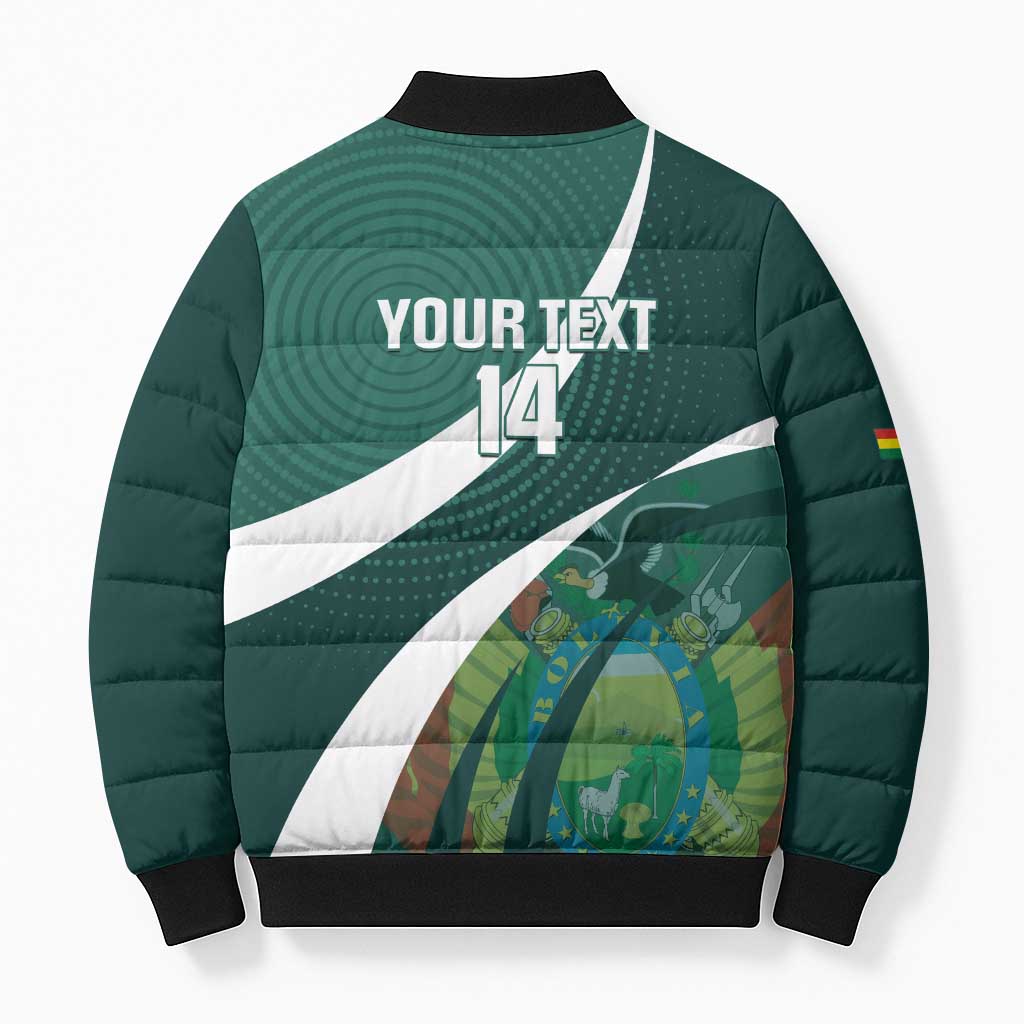 Custom Bolivia Football Bomber Puffer Jacket La Verde Sporty Curves Style - Wonder Print Shop