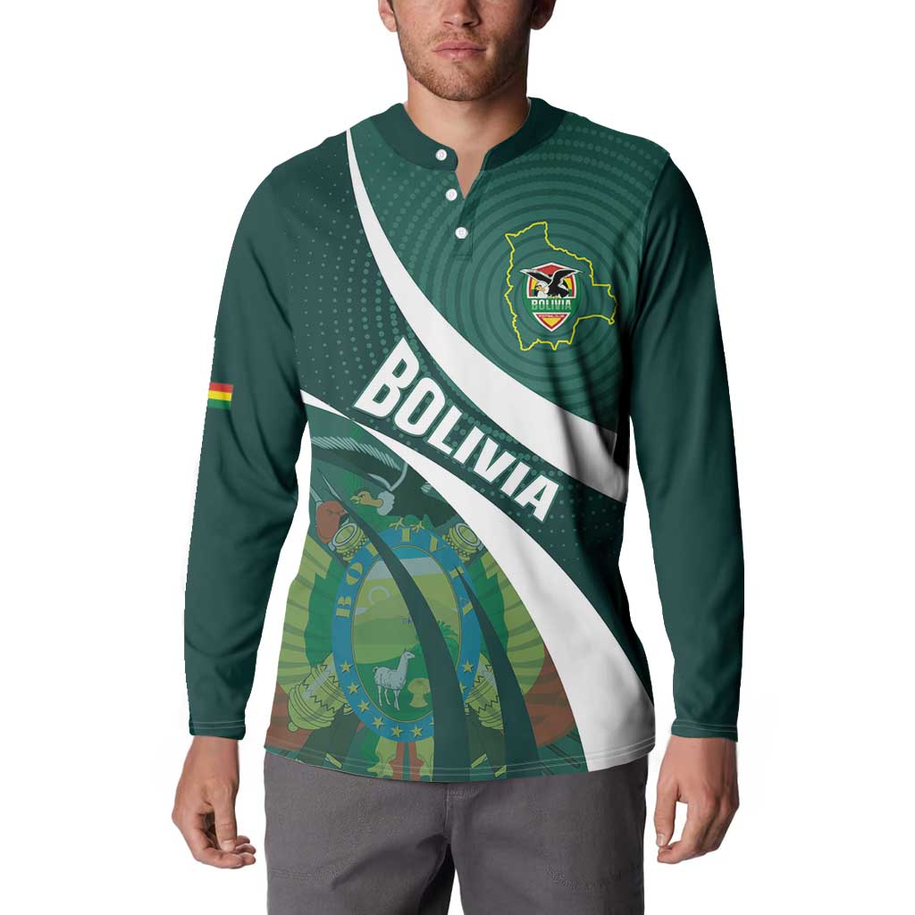 Custom Bolivia Football Button Sweatshirt La Verde Sporty Curves Style - Wonder Print Shop