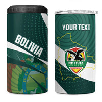 Custom Bolivia Football 4 in 1 Can Cooler Tumbler La Verde Sporty Curves Style - Wonder Print Shop