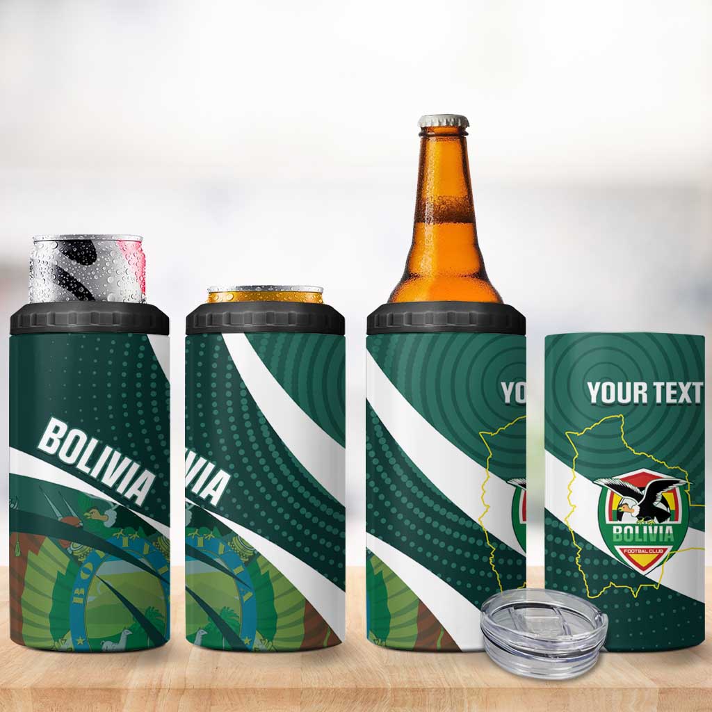 Custom Bolivia Football 4 in 1 Can Cooler Tumbler La Verde Sporty Curves Style - Wonder Print Shop