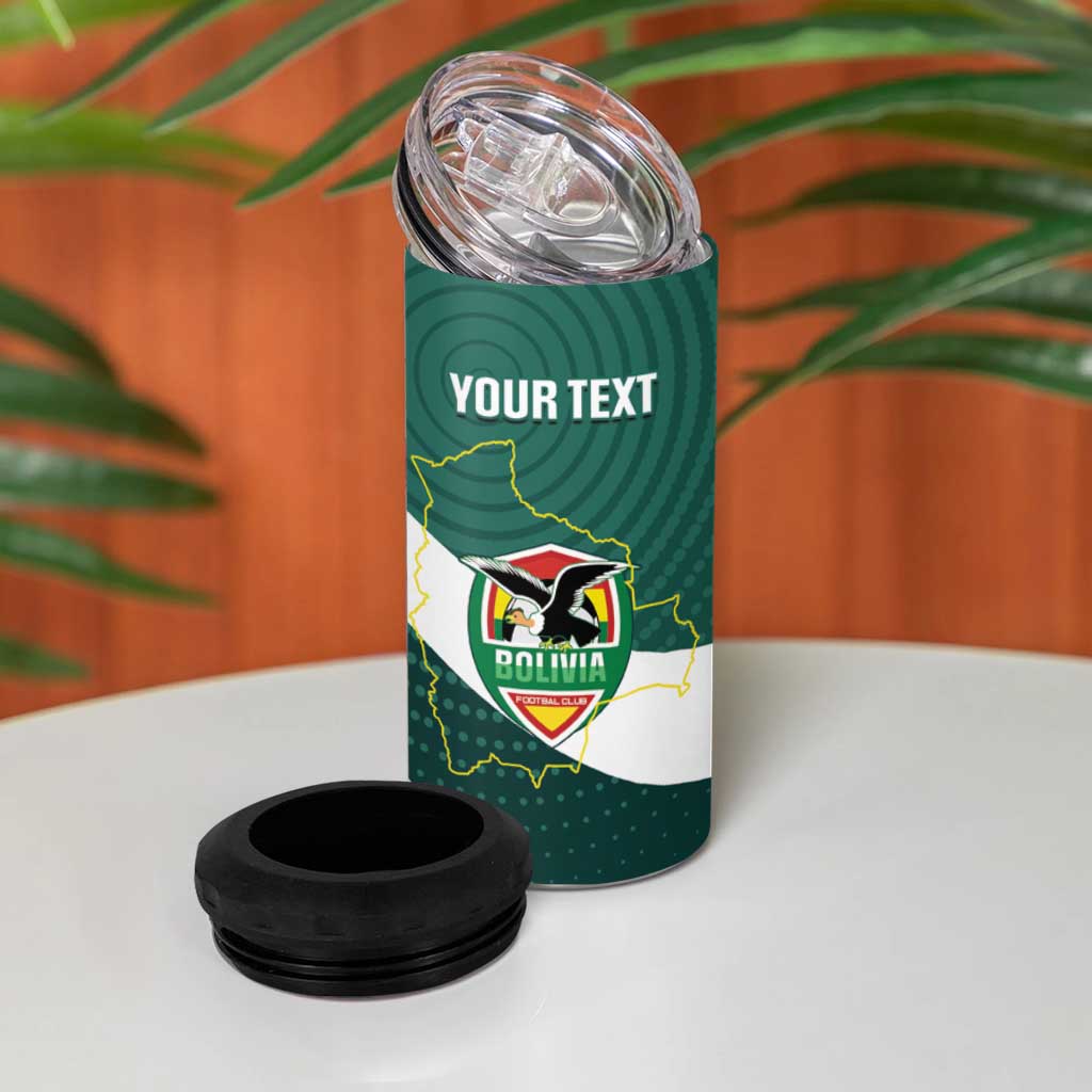 Custom Bolivia Football 4 in 1 Can Cooler Tumbler La Verde Sporty Curves Style - Wonder Print Shop